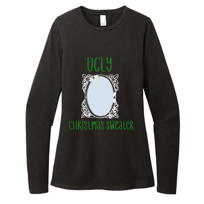 Funny Ugly Christmas Sweater With Mirror Womens CVC Long Sleeve Shirt