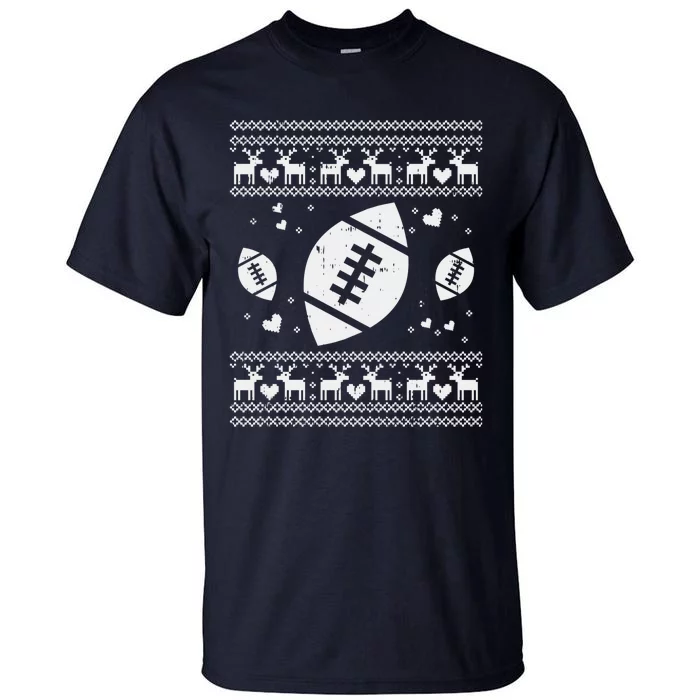 Football Ugly Christmas Sweater Ball Sport Player Boy Gift Tall T-Shirt