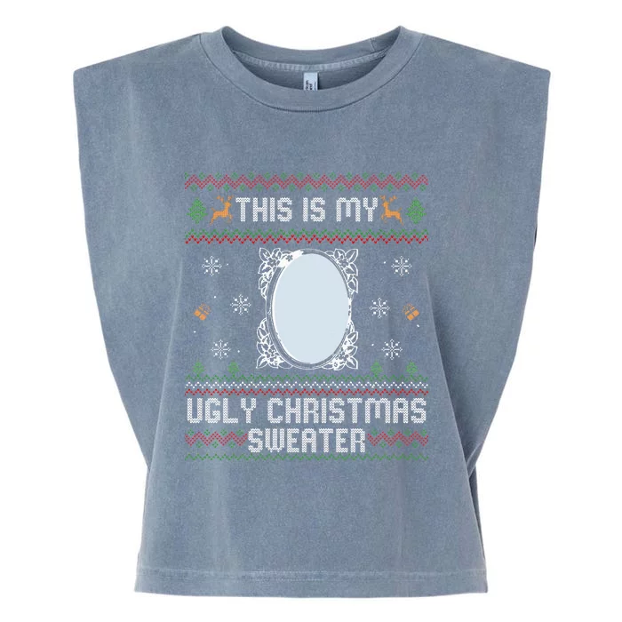 Funny Ugly Christmas Sweater With Mirror Garment-Dyed Women's Muscle Tee