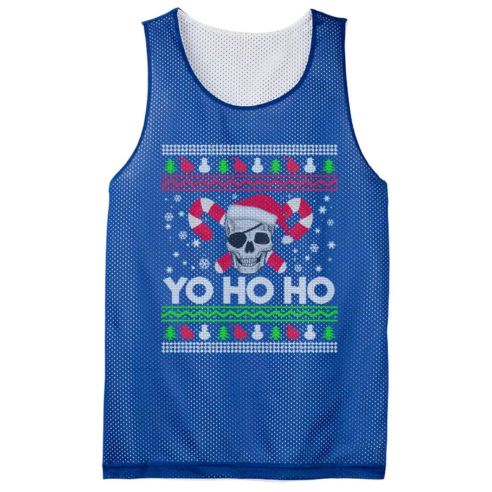 Funny Ugly Christmas Santa Pirate Yo Ho Ho Gift Mesh Reversible Basketball Jersey Tank