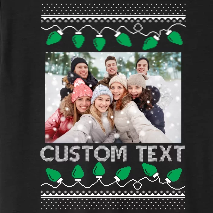 Family Ugly Christmas Sweater Design Custom Photo Text ChromaSoft Performance T-Shirt