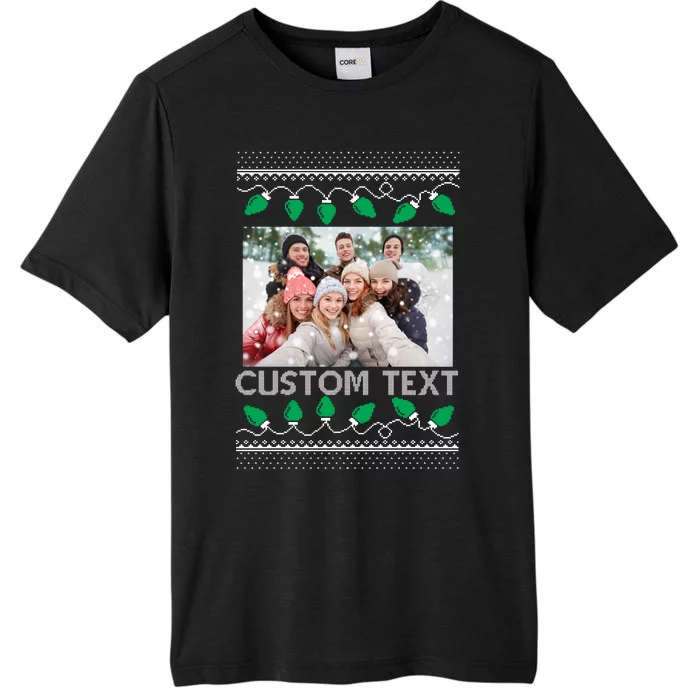 Family Ugly Christmas Sweater Design Custom Photo Text ChromaSoft Performance T-Shirt