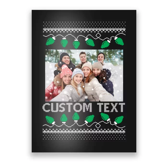 Family Ugly Christmas Sweater Design Custom Photo Text Poster