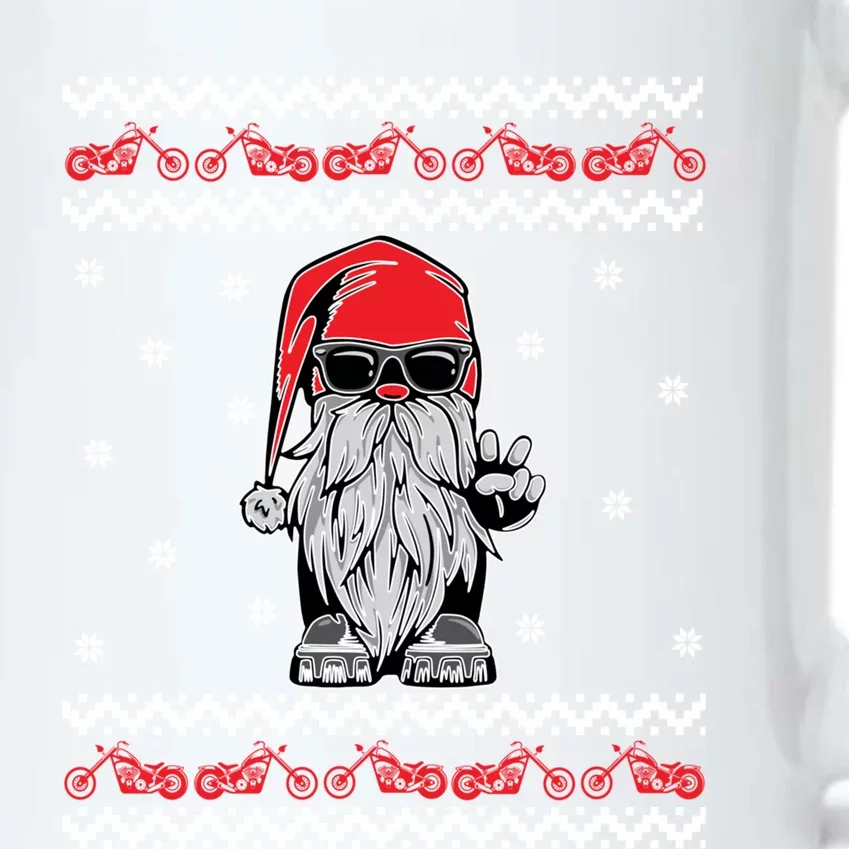 Funny Ugly Christmas Biker Gnome Motorcycle Lover Gift Xmas Gift Black Color Changing Mug