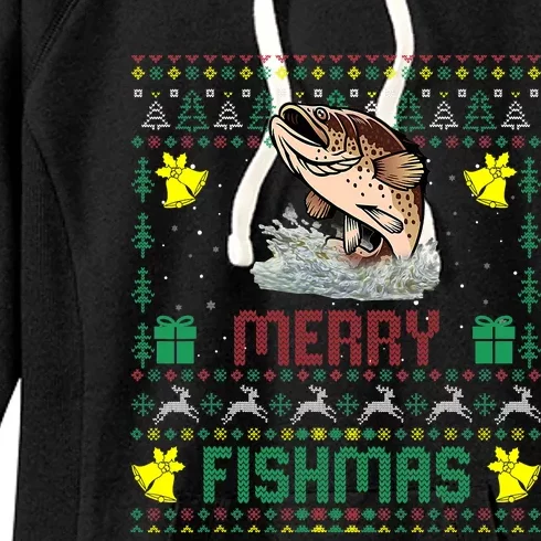 Fish Ugly Christmas Sweater Goliath Grouper Fishing Pajamas Women's Fleece Hoodie