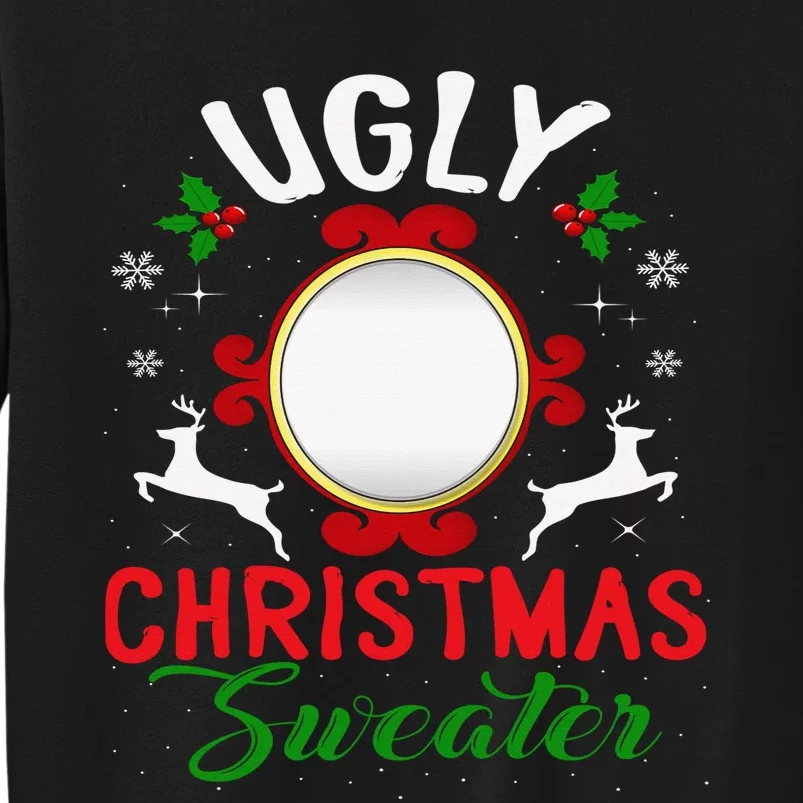 Funny Ugly Christmas Sweater With Mirror Tall Sweatshirt