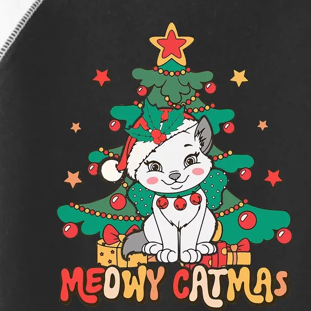 Funny Ugly Christmas Sweater Meowy Catmas Merry Catmas Girls Toddler Fine Jersey T-Shirt