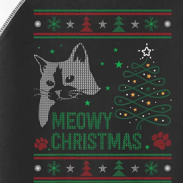 Funny Ugly Christmas Sweater Meowy Catmas Merry Catmas Xmas Toddler Fine Jersey T-Shirt