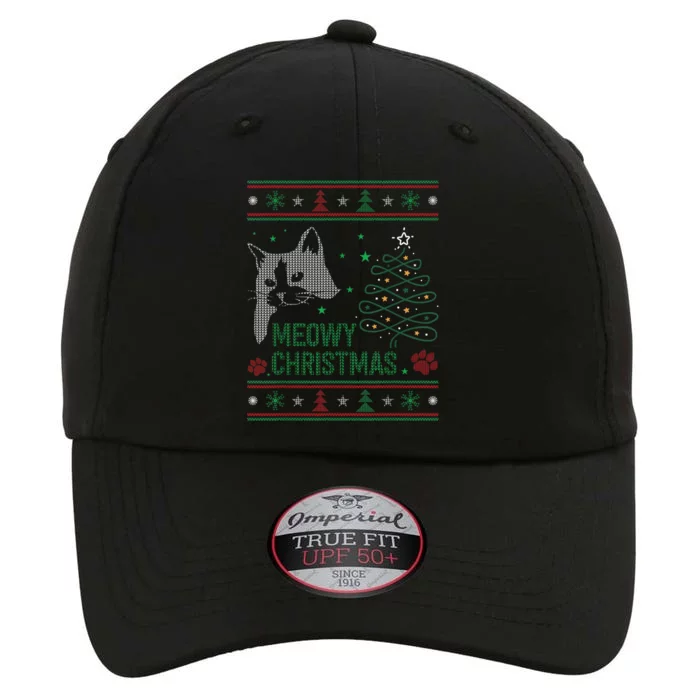 Funny Ugly Christmas Sweater Meowy Catmas Merry Catmas Xmas The Original Performance Cap