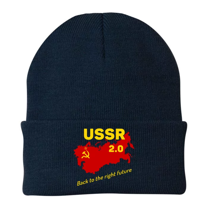 Funny Ussr Cool Gift Retro Soviet Union Map Cccp 2 0 Red Meme Gift Knit Cap Winter Beanie