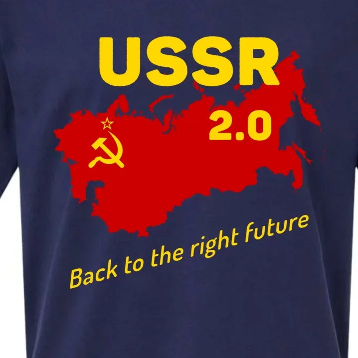 Funny Ussr Cool Gift Retro Soviet Union Map Cccp 2 0 Red Meme Gift Sueded Cloud Jersey T-Shirt