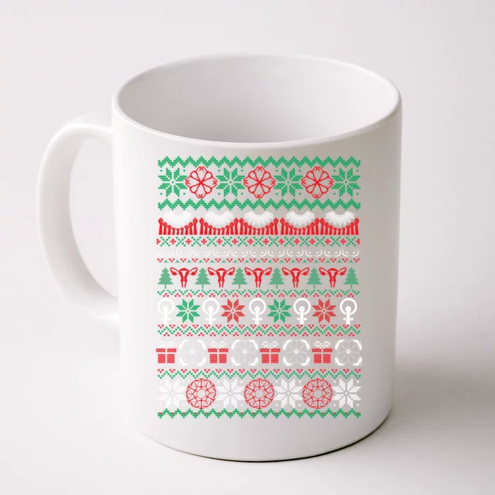 Feminist Ugly Christmas Sweater Feminist Af Costume Great Gift Front & Back Coffee Mug