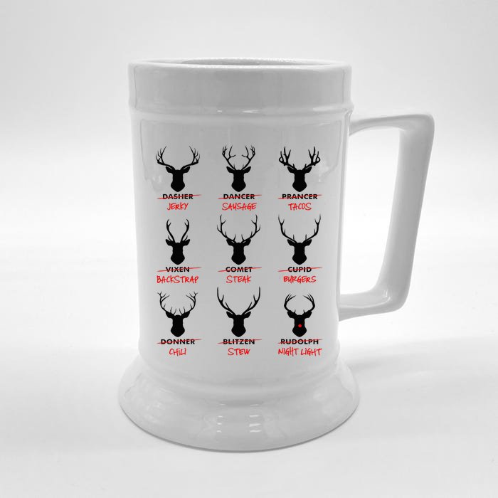 Funny Ugly Christmas Top Deer Hunter SantaS Reindeer Jerky Beer Stein