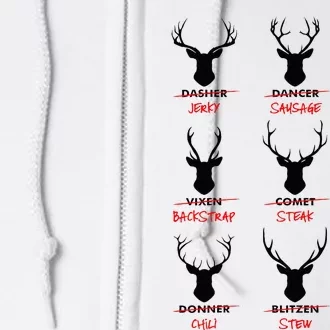 Funny Ugly Christmas Top Deer Hunter SantaS Reindeer Jerky Full Zip Hoodie