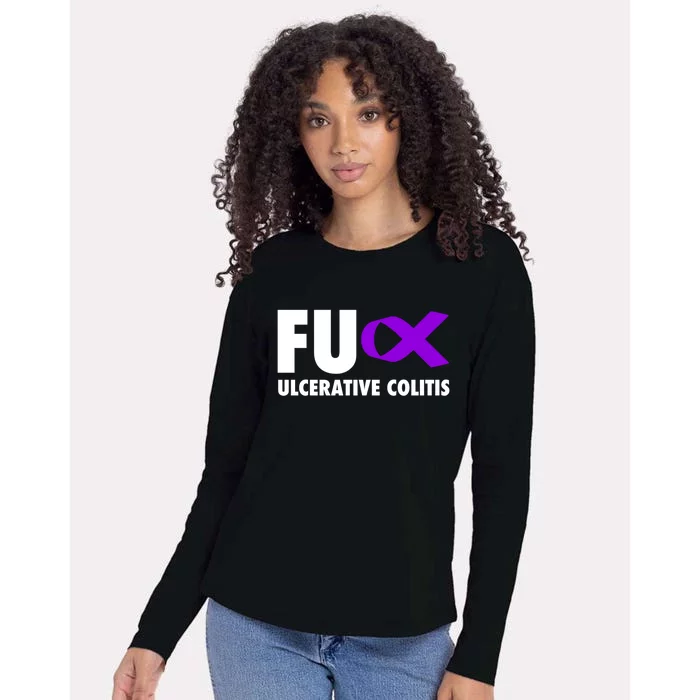 Fu Ulcerative Colitis Purple Ribbon Gift Ulcerative Colitis Cute Gift Womens Cotton Relaxed Long Sleeve T-Shirt