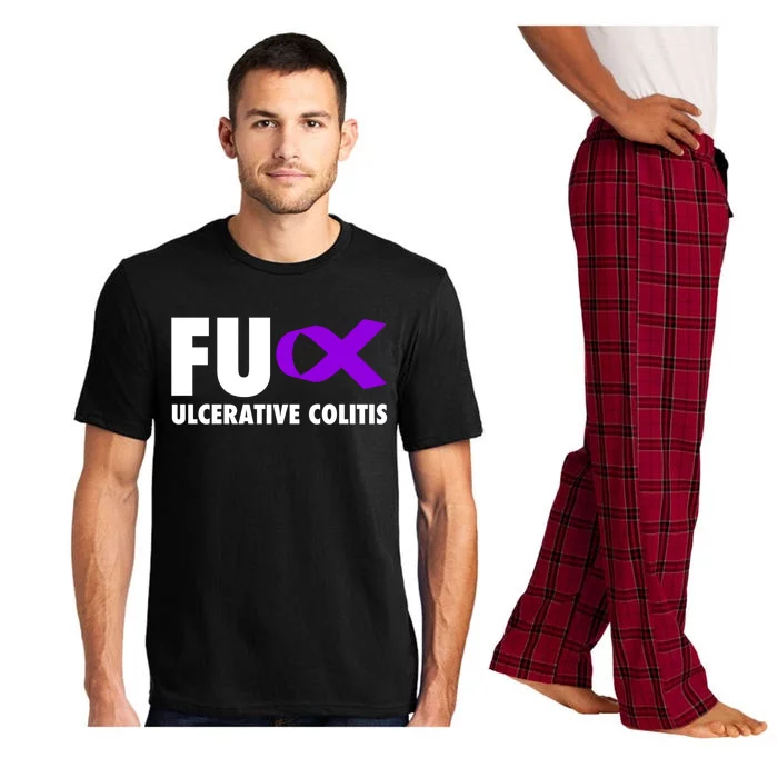 Fu Ulcerative Colitis Purple Ribbon Gift Ulcerative Colitis Cute Gift Pajama Set