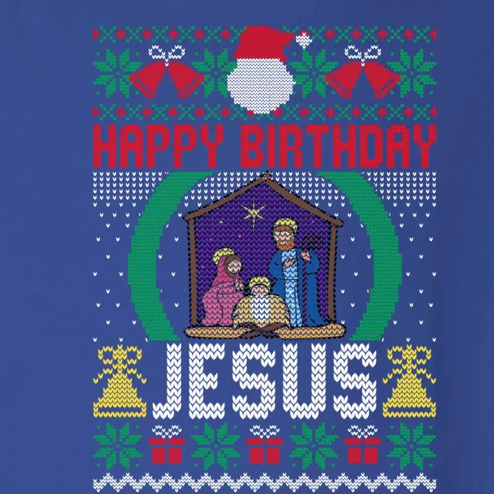 Funny Ugly Christmas Happy Birthday Jesus Christian Meaningful Gift Toddler Long Sleeve Shirt