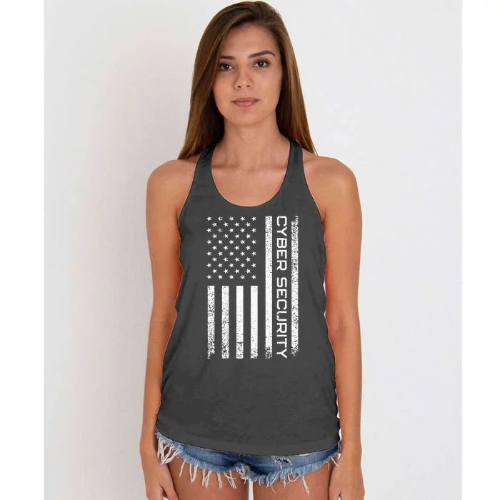 Funny Usa Cyber Security Art Anti Malware Geek Women's Knotted Racerback Tank