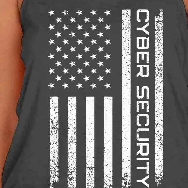 Funny Usa Cyber Security Art Anti Malware Geek Women's Knotted Racerback Tank