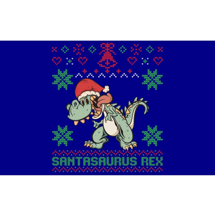 Funny Ugly Christmas Sweater Design Santasaurus Rex Dinosaur Cool Gift Bumper Sticker