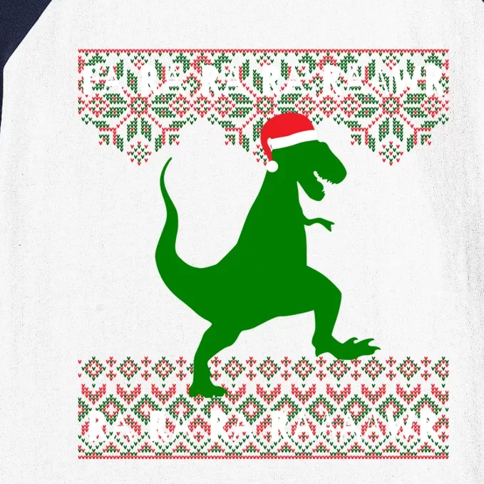 Funny Ugly Christmas Tyrannosaurus Rex Dinosaur Cute Gift Baseball Sleeve Shirt