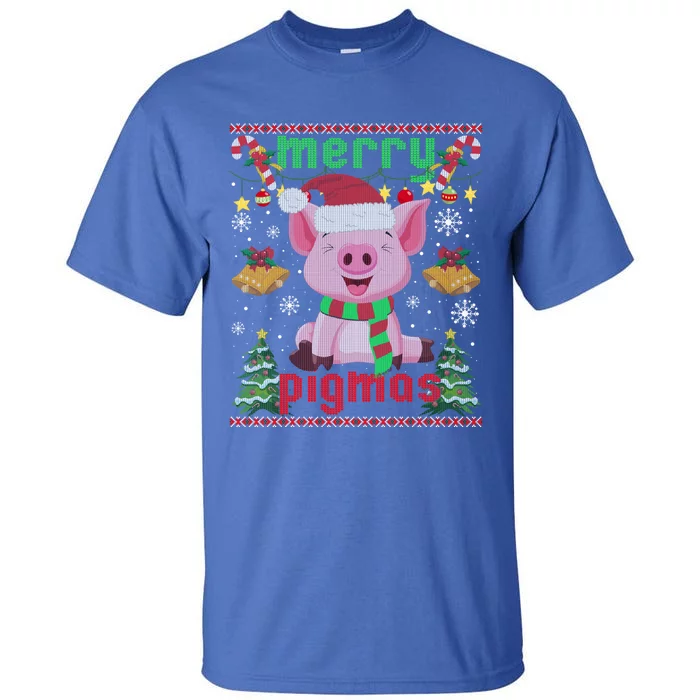 Funny Ugly Christmas Merry Pigmas Gift Tall T-Shirt