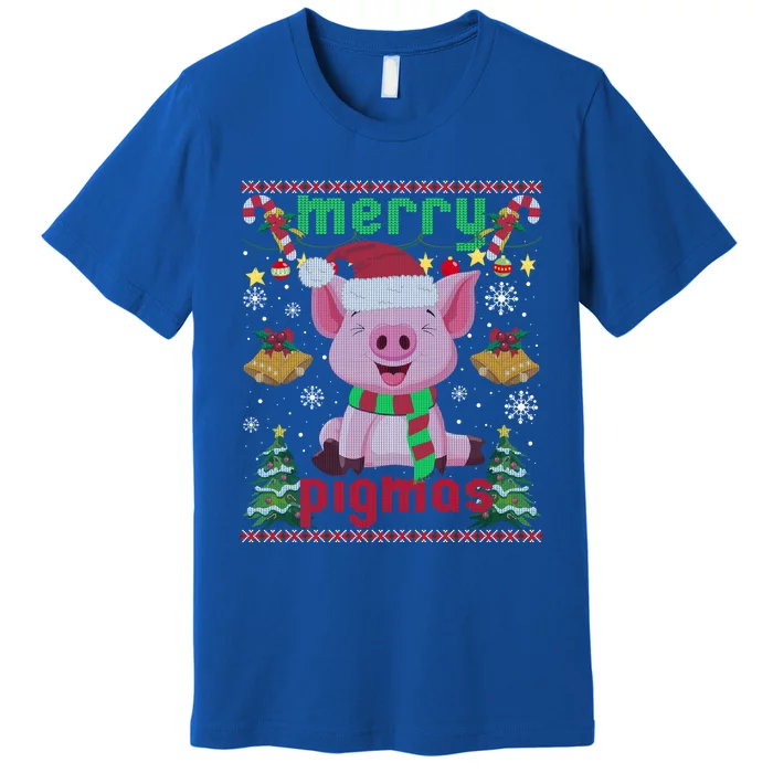 Funny Ugly Christmas Merry Pigmas Gift Premium T-Shirt