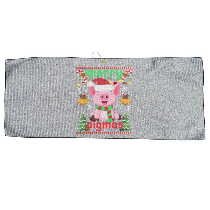 Funny Ugly Christmas Merry Pigmas Gift Large Microfiber Waffle Golf Towel