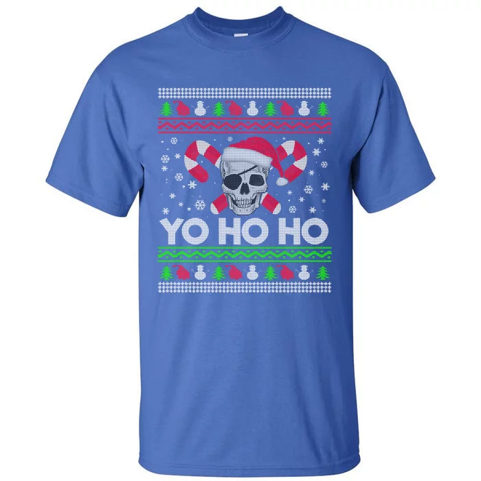 Funny Ugly Christmas Santa Pirate Yo Ho Ho Gift Tall T-Shirt