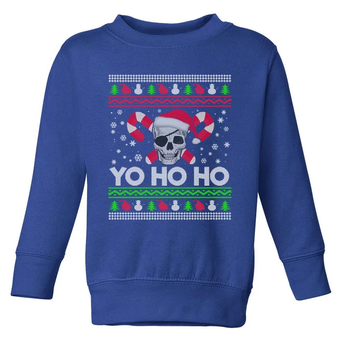 Funny Ugly Christmas Santa Pirate Yo Ho Ho Gift Toddler Sweatshirt