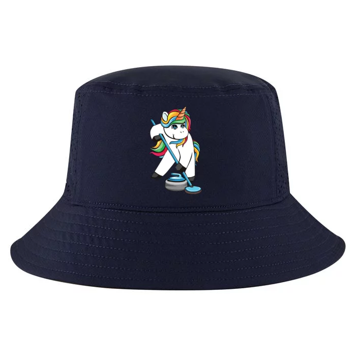 Funny Unicorn Curling Design For Men Women Curling Player Cool Comfort Performance Bucket Hat