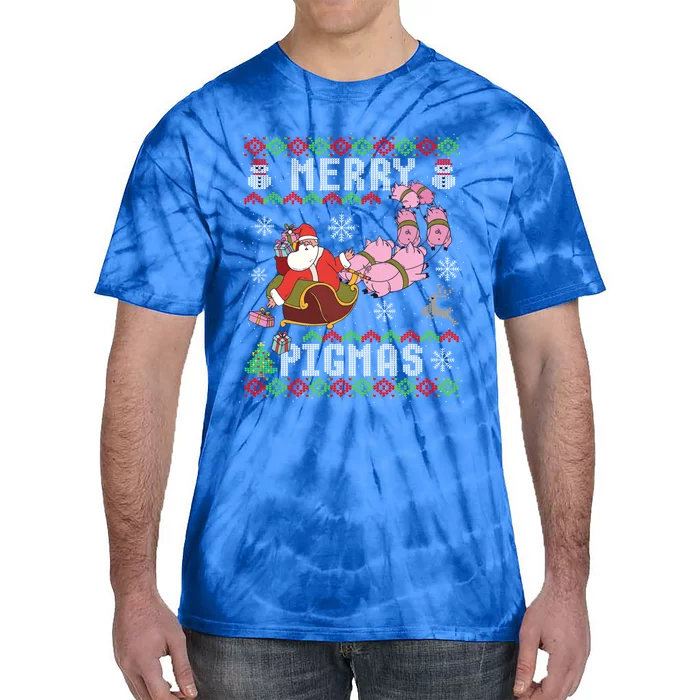 Funny Ugly Christmas Merry Pigmas Gift Tie-Dye T-Shirt