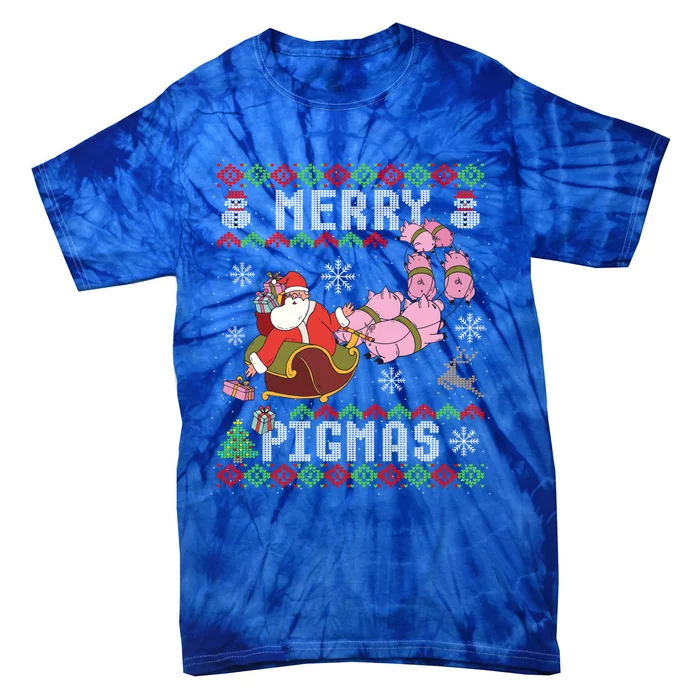 Funny Ugly Christmas Merry Pigmas Gift Tie-Dye T-Shirt