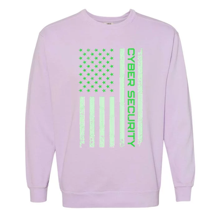 Funny Usa Cyber Security Art For Anti Malware Geek Gift Garment-Dyed Sweatshirt