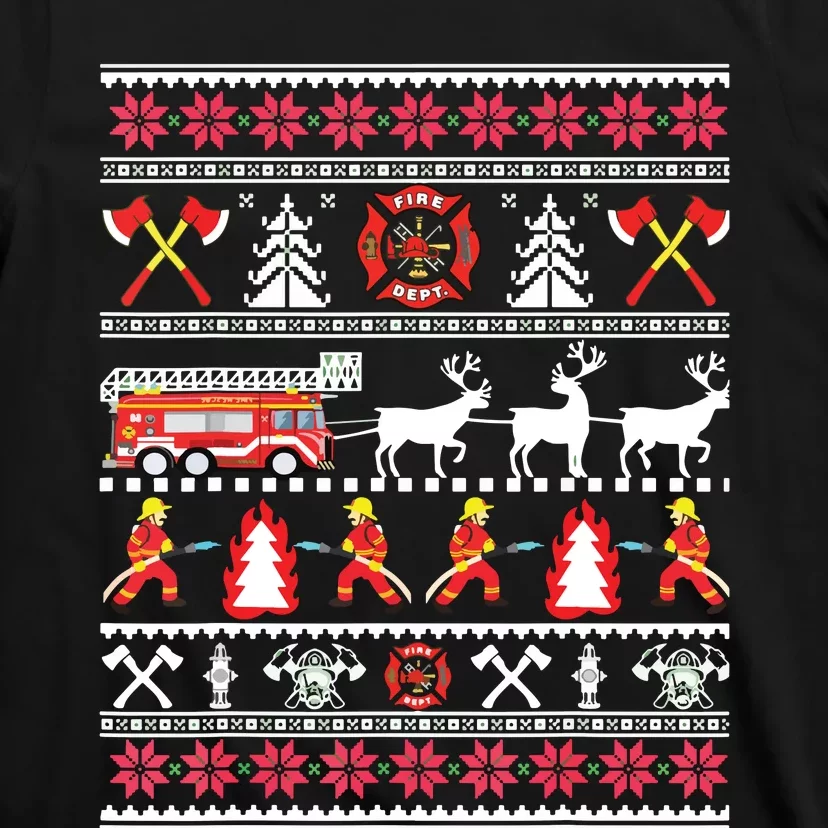 Firefighter Ugly Christmas Sweater Fireman Fire Department T-Shirt