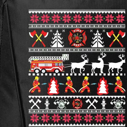 Firefighter Ugly Christmas Sweater Fireman Fire Department City Backpack