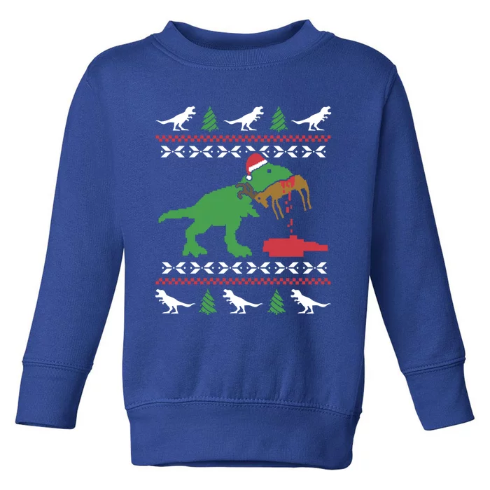 Funny Ugly Christmas Sweater Trex Reindeer Ugly Xmas Trex Meaningful Gift Toddler Sweatshirt