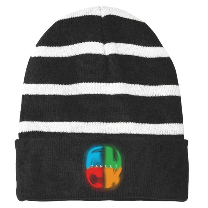 Fuck All Cancer Striped Beanie with Solid Band