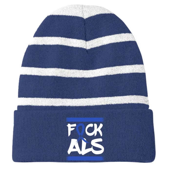 F*uck ALS Striped Beanie with Solid Band