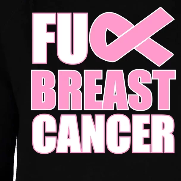 Fuck Breast Cancer Fight Logo Womens Funnel Neck Pullover Hood