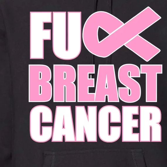 Fuck Breast Cancer Fight Logo Premium Hoodie