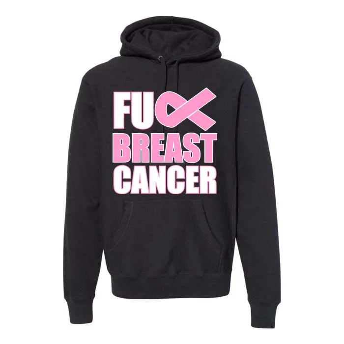 Fuck Breast Cancer Fight Logo Premium Hoodie