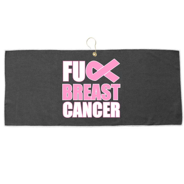 Fuck Breast Cancer Fight Logo Large Microfiber Waffle Golf Towel