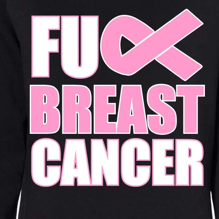 Fuck Breast Cancer Fight Logo Womens California Wash Sweatshirt