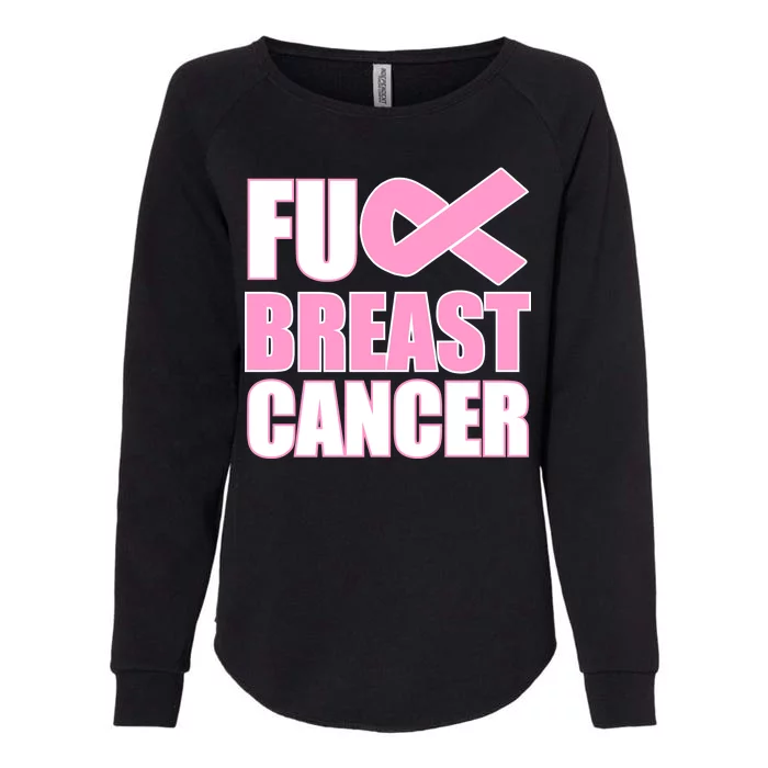 Fuck Breast Cancer Fight Logo Womens California Wash Sweatshirt