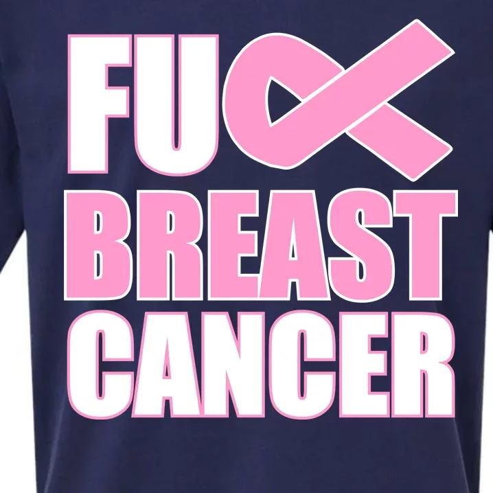 Fuck Breast Cancer Fight Logo Sueded Cloud Jersey T-Shirt