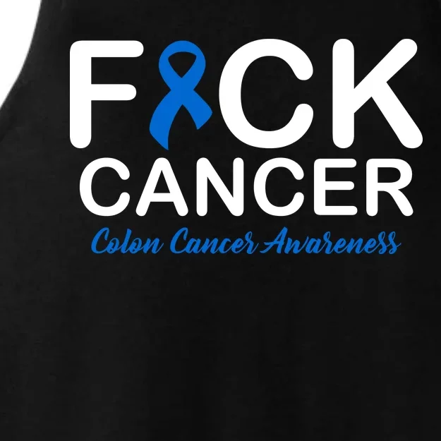 Fuck Cancer Colon Cancer Awareness Ladies Tri-Blend Wicking Tank