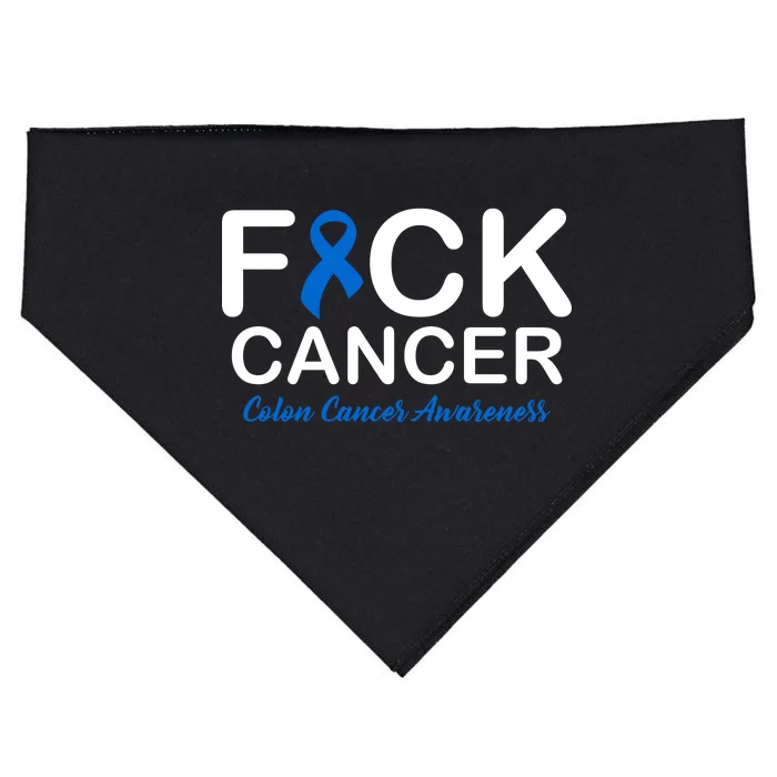 Fuck Cancer Colon Cancer Awareness USA-Made Doggie Bandana