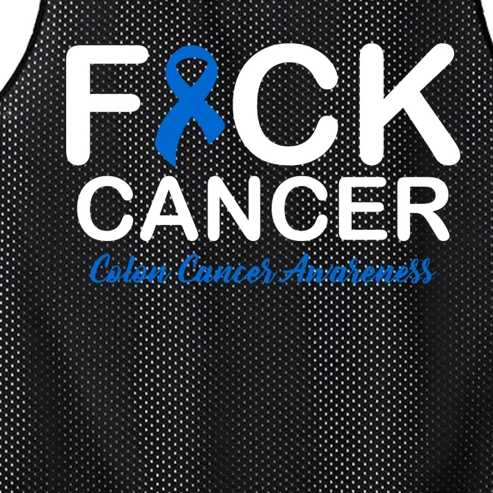 Fuck Cancer Colon Cancer Awareness Mesh Reversible Basketball Jersey Tank