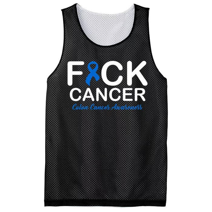 Fuck Cancer Colon Cancer Awareness Mesh Reversible Basketball Jersey Tank